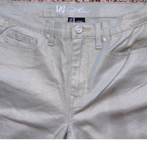 DG2 Diane Gilman Womens Metallic dage Skinny Jeans Size 10 Denim Pants 2x30 - Picture 3 of 5